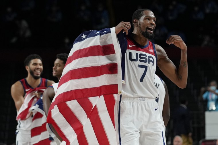 USA's Devin Booker in action during the Men's Gold Medal match at the  Saitama Super Arena