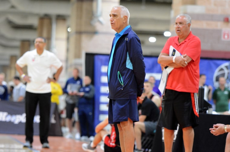 Coach Tony Sagona stands on the sidelines of a Jersey Shore Warriors game on July 14, 2018.