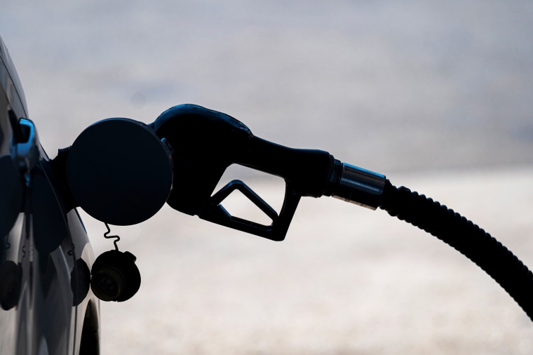 A driver fills up the tank at a Chevron gas station in Sacramento, Calif., on July 7, 2021.