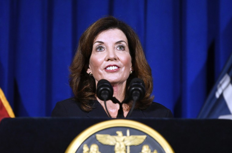 Image: New York Lt. Gov. Kathy Hochul speaks at the state Capitol