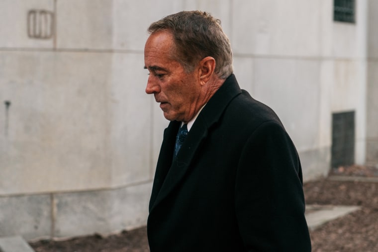 Former Rep. Chris Collins, R-N.Y., enters U.S. District Court ahead of a sentencing hearing on Jan. 17, 2020, in New York.