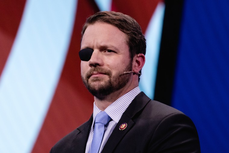 Image: Rep. Dan Crenshaw, R-Texas, at the AIPAC Policy Conference in Washington on March 25, 2019.