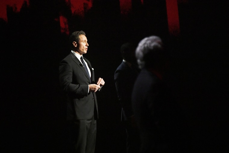 Chris Cuomo speaks during the Turner Upfront 2017 show in New York on May 17, 2017.