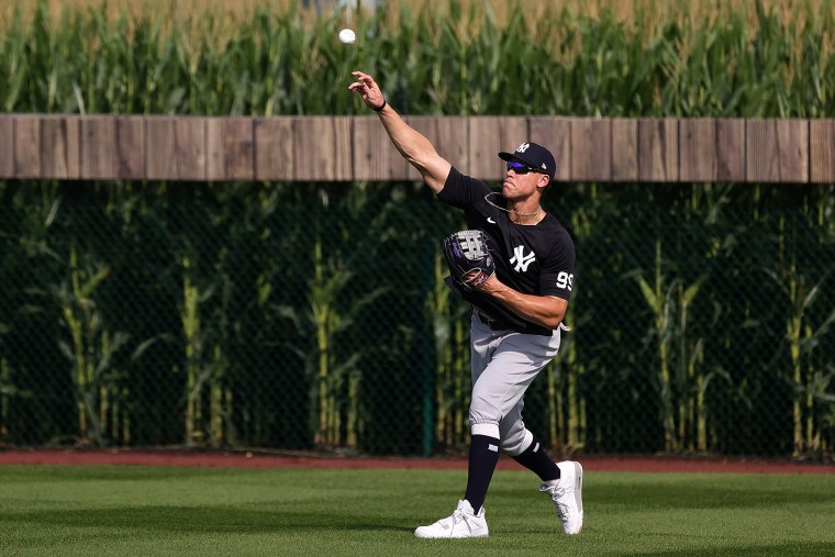 Image: Aaron Judge, MLB at Field of Dreams - Chicago White Sox v New York Yankees