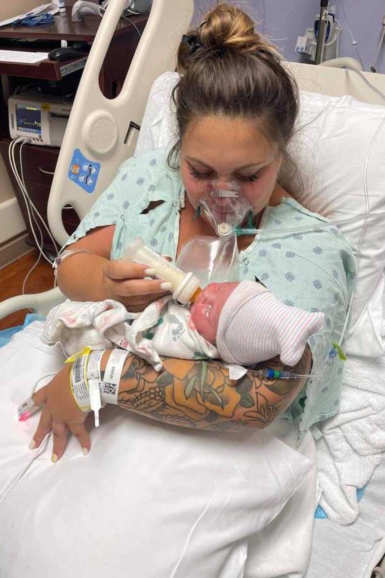 Image: Kristen McMullen, 30, died of due to Covid-19 just days after giving birth to her daughter, Summer, via emergency c-section, her aunt said.