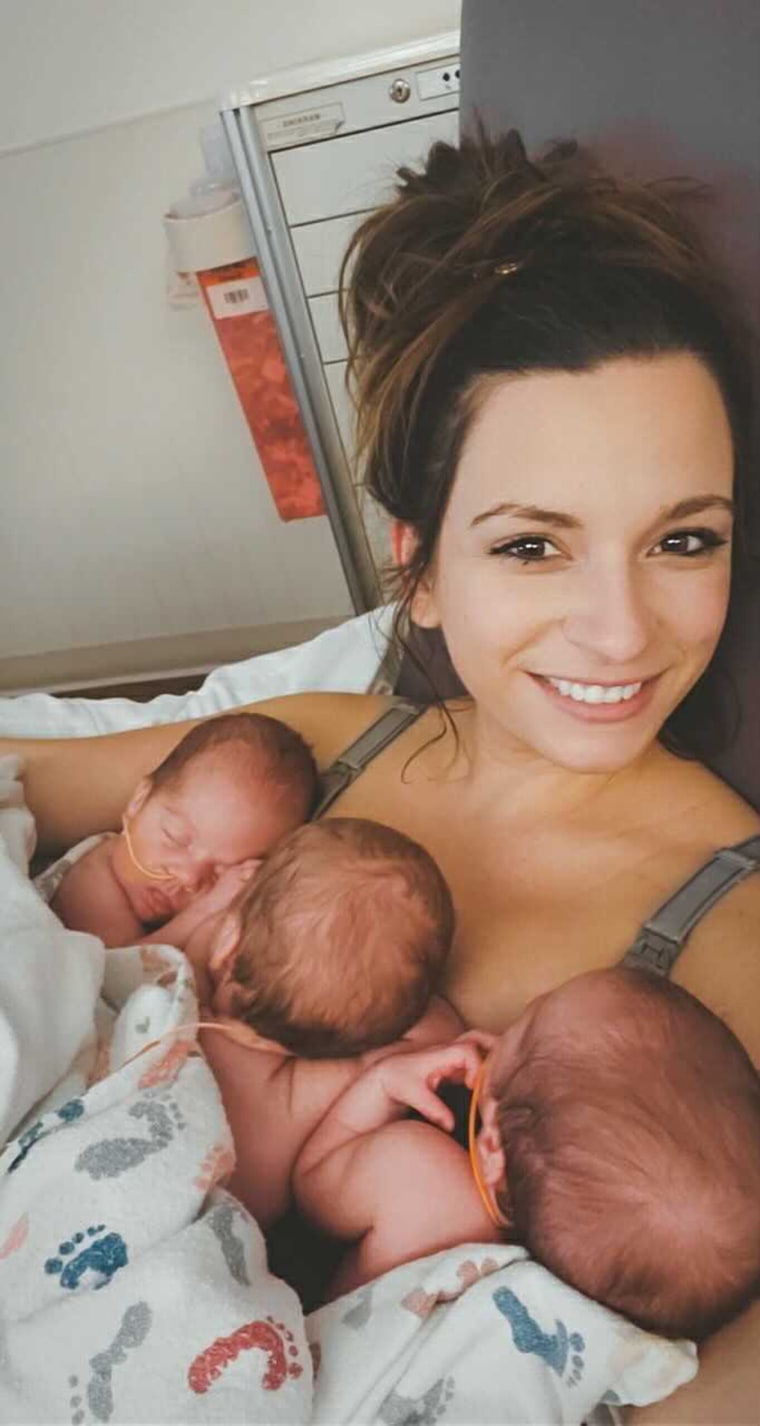 Nina Dufrenne was determined to breastfeed her preemie triplets, who spent 55 days in the NICU. 