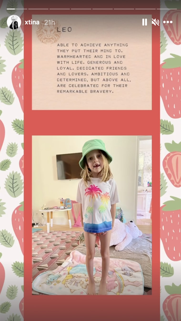 Aguilera celebrated her daughter in her Instagram stories.