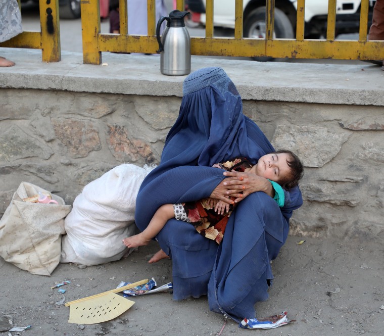 Displaced Afghan families in Kabul