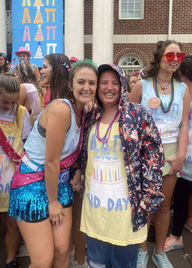 Zoe Messer, 20, a sophomore at the University of Tennessee-Knoxville and a member of their FUTURE programs for students with intellectual and developmental disabilities, was thrilled to join her new sisters at Alpha Delta Pi on Bid Day.