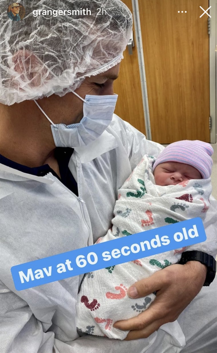 The Smiths welcomed their baby boy, Maverick Smith, on Friday.