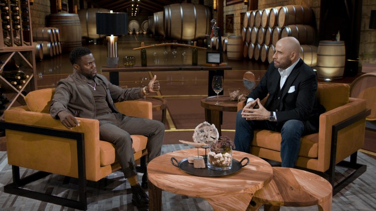 Kevin Hart and John Travolta a on "Hart to Heart."