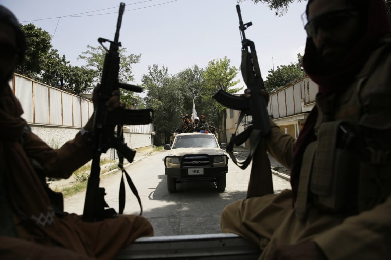 IMAGE: Taliban fighters patrol in Kabul
