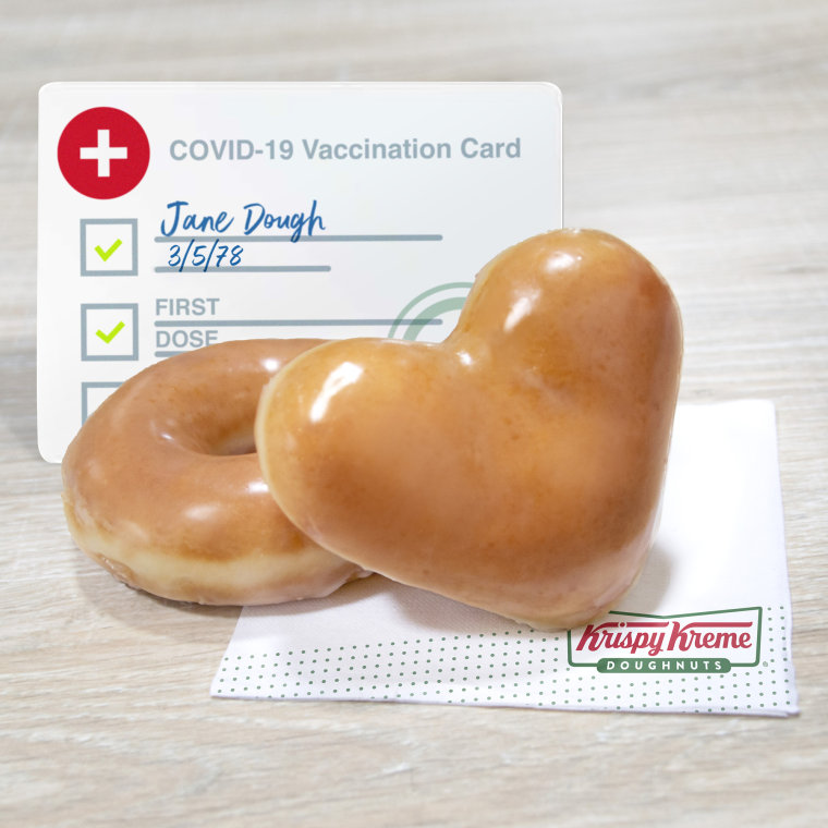 Krispy Kreme is giving away two free doughnuts to vaccinated people for one week.