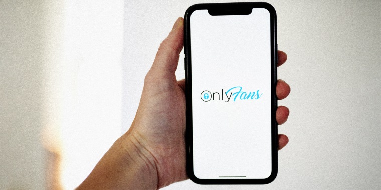 The OnlyFans logo on a smartphone
