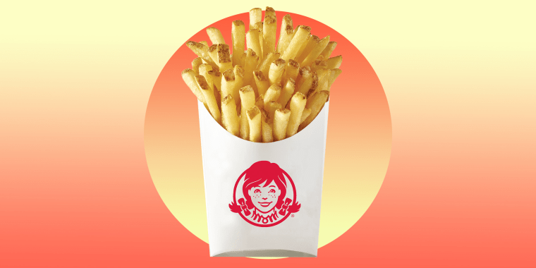 Illustration of Wendy's fries on color background