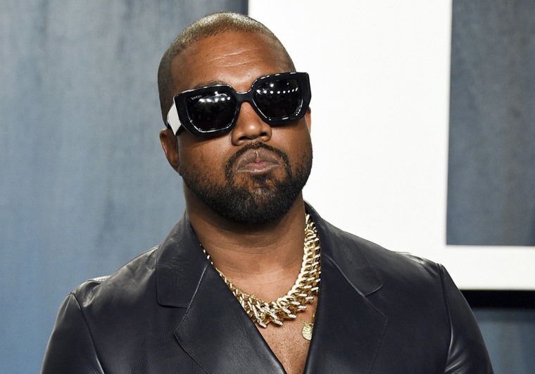 Image: Kanye West arrives at the Vanity Fair Oscar Party in Beverly Hills, Calif.