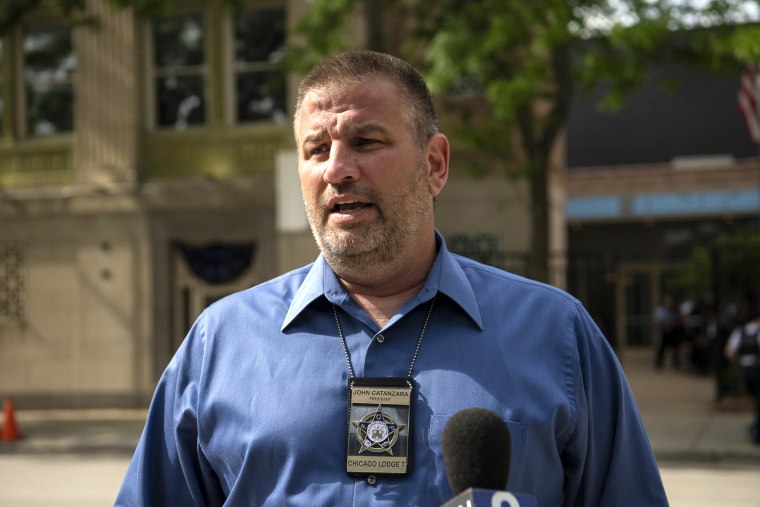 Fraternal Order of Police President John Catanzara speaks to reporters outside the FOP lodge in Chicago, on June 5, 2020.