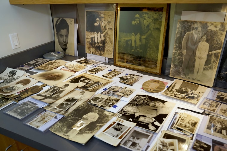 Image: A collection of photographs from the estate of mob boss Al Capone is seen on display at Witherell's Auction House in Sacramento, Calif., on Aug. 25, 2021.