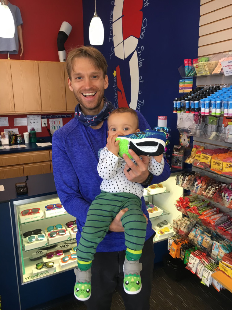 Matthew Milner posed with his son Joshua. 