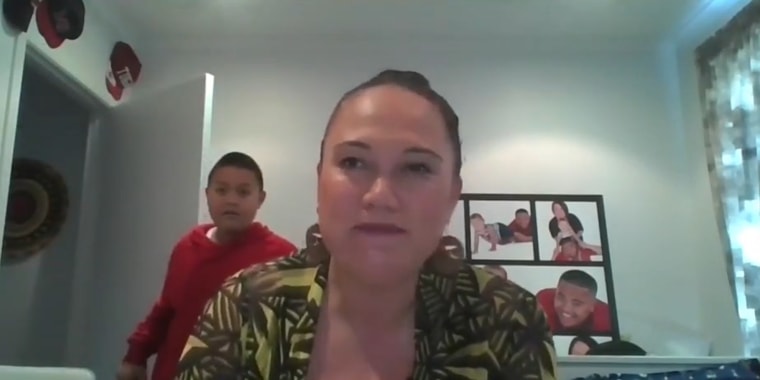Carmel Sepuloni got an unexpected surprise from her son when he interrupted her during a work Zoom meeting.