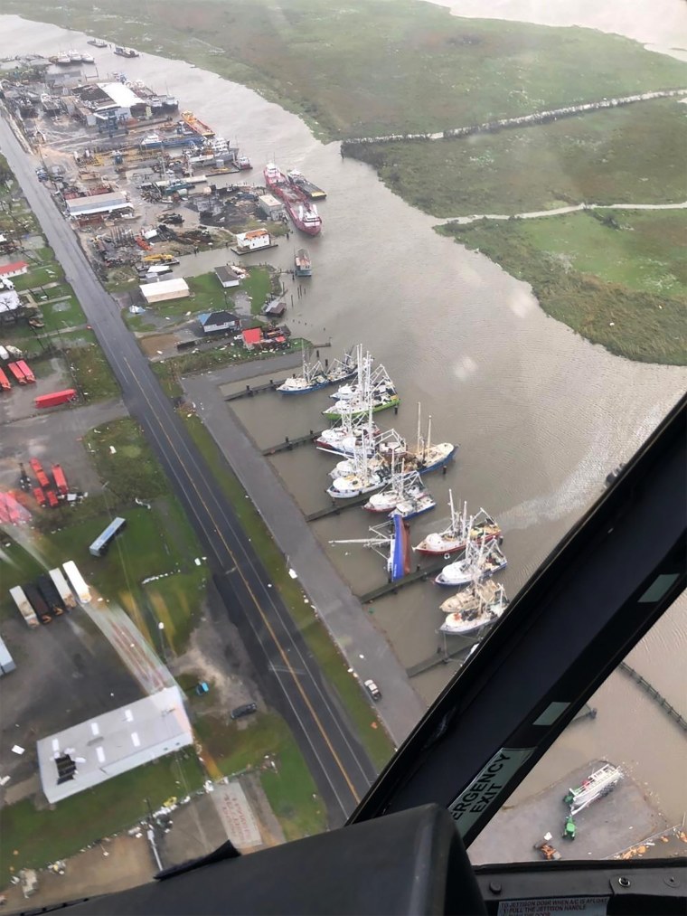 Image: The Coast Guard conducts Hurricane Ida post-storm overflights along the Gulf Coast near Galliano, La., on Aug. 30, 2020.