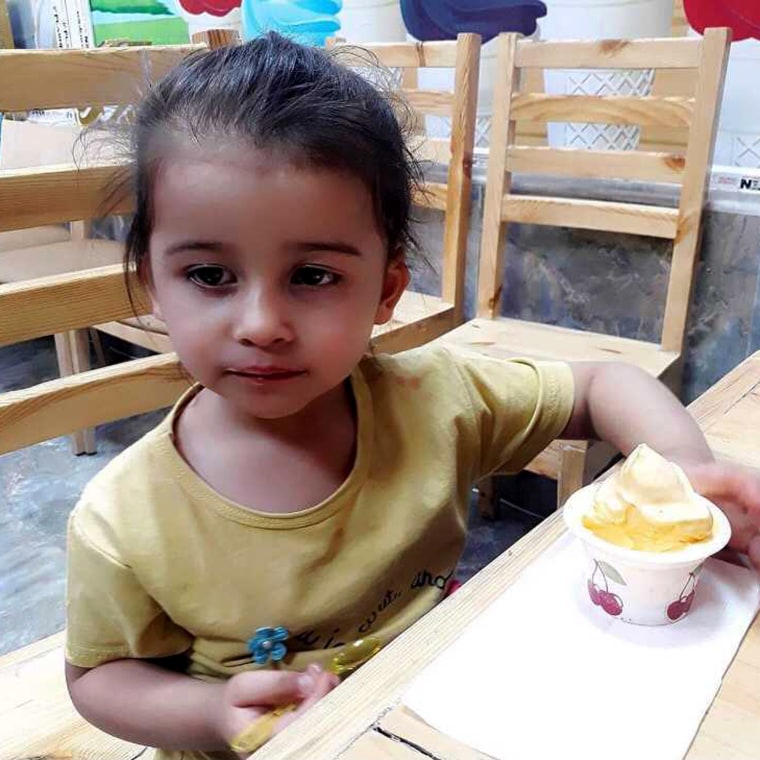 Malika Ahmadi, 2, was among those killed in Sunday's U.S. drone strike in Kabul, her father, Emal Ahmadi, told NBC News.