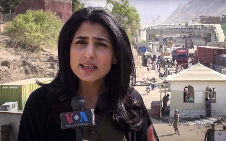 Voice of America journalist Ayesha Tanzeem at work in Afghanistan.