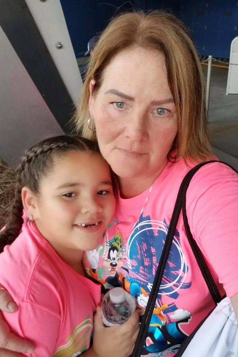 Image: Sarah Taylor, 49, of Willimantic Connecticut with her daughter Alana
