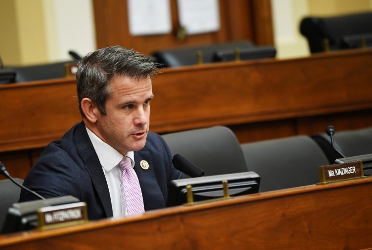 Rep. Adam Kinzinger, R-Ill., questions witnesses during a House hearing on Sept. 16, 2020.