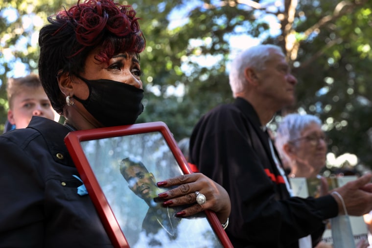 Family members and loved ones of victims attend the ceremony in New York City.