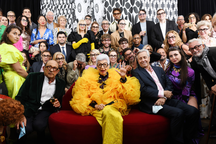 Iris Apfel celebrates her 100th Birthday Party with 100 friends at Central Park Tower on September 09, 2021.