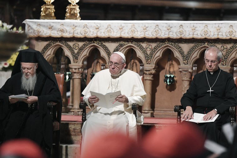 Image: Pope Francis, Justin Welby Patriarch Bartholomew