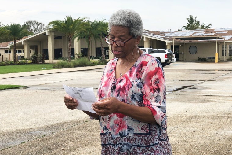 Carolyn McNulty reads a letter she received from Park Place Rehab and Nursing Center in Gretna, La., where her mother was living until she disappeared.