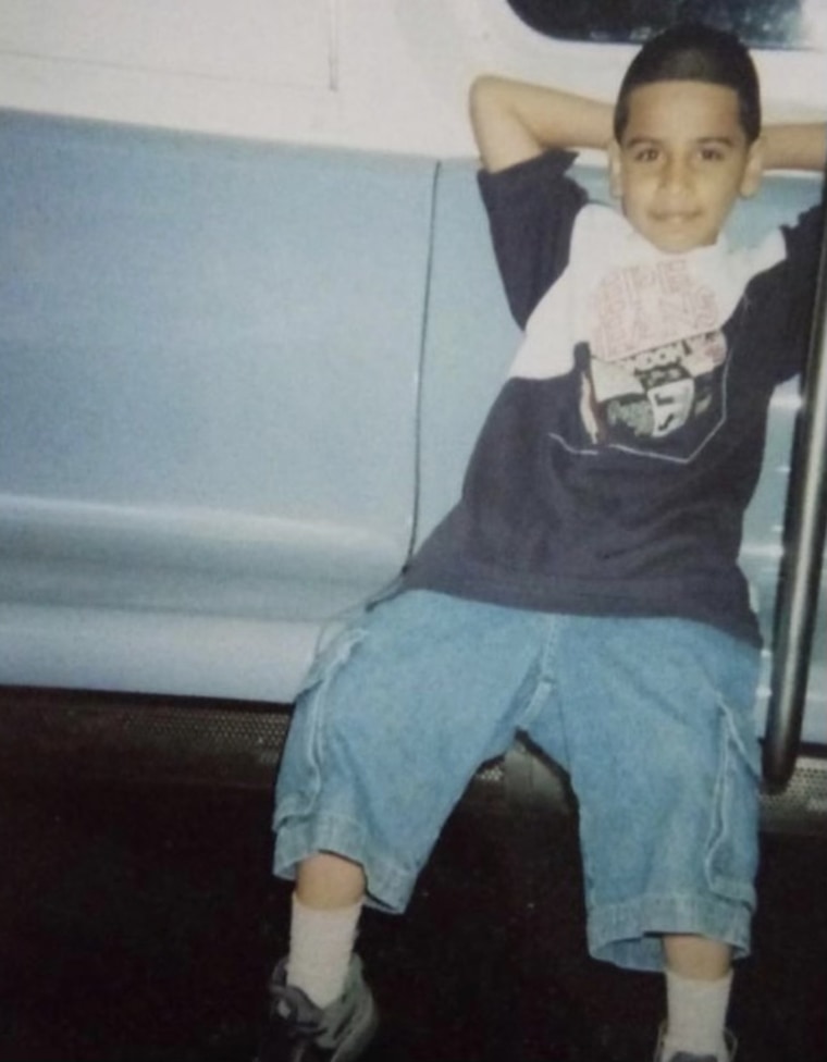 Rodriguez told TODAY he's wanted to be an artist since he was a young boy. He's pictured here at age 7 riding a subway car in New York City. 