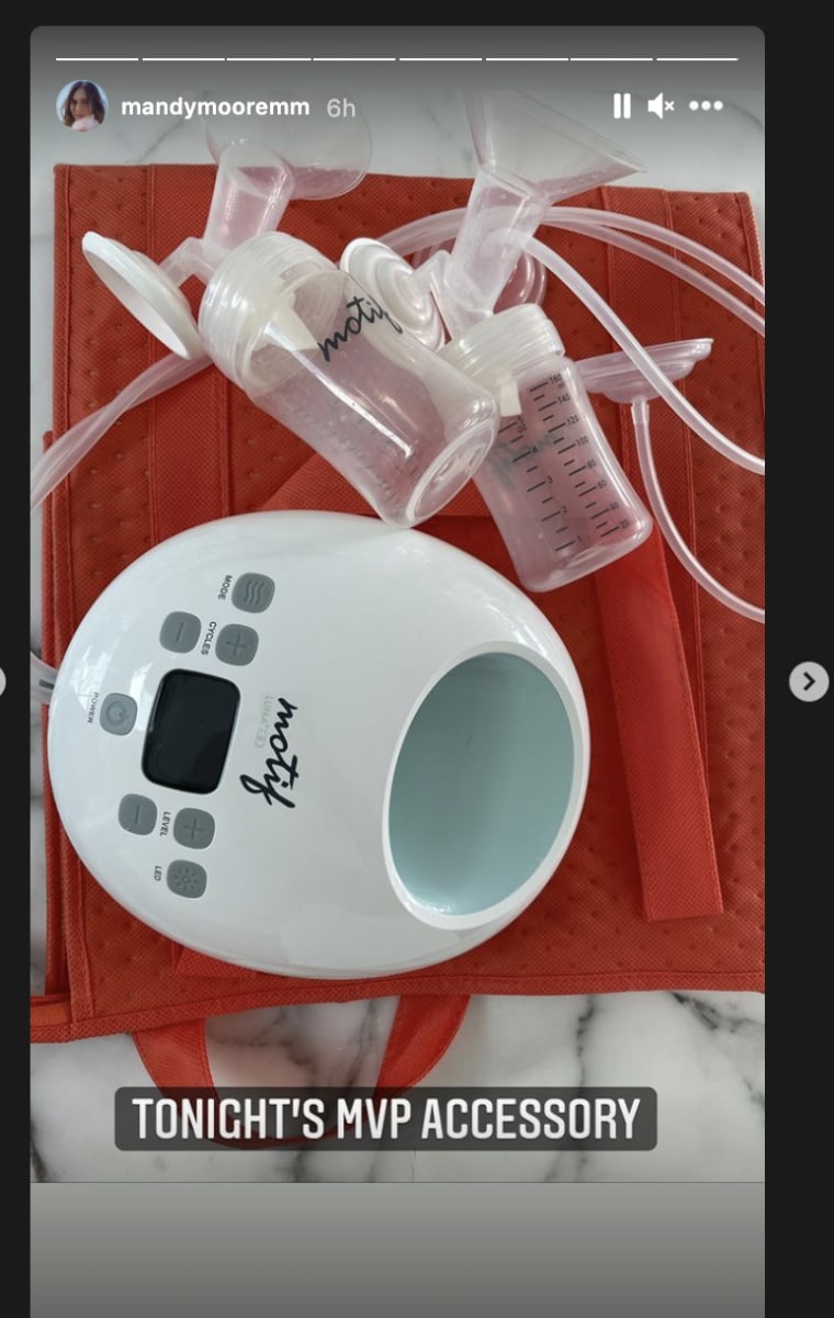 Moore shared a photo of her main accessory for the 2021 Emmys: a breast pump.