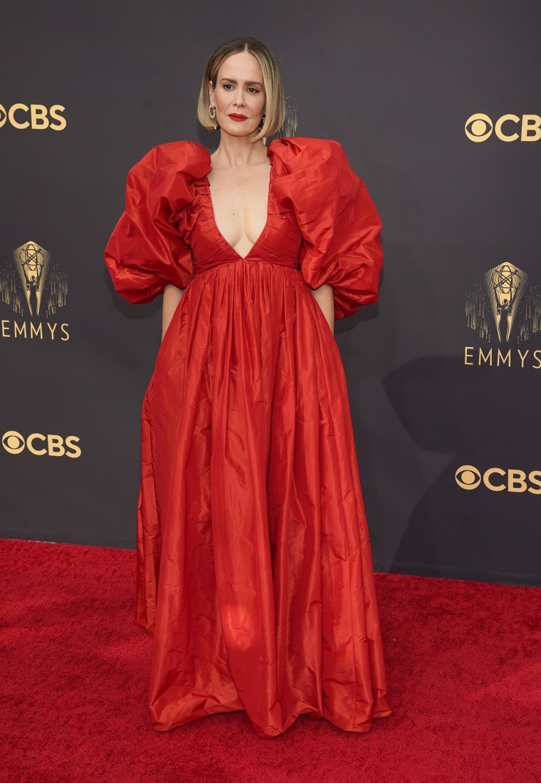 Sarah Paulson Emmys red carpet 2021