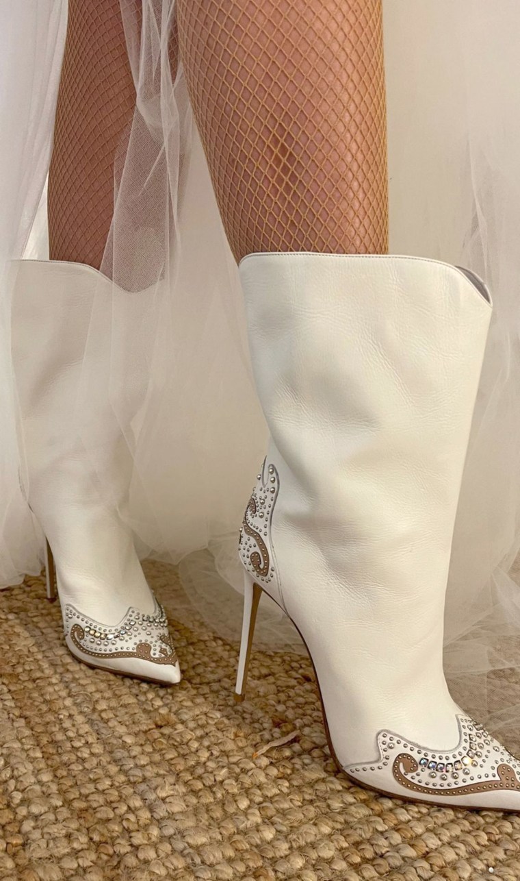 These boots were made for walking down the aisle.