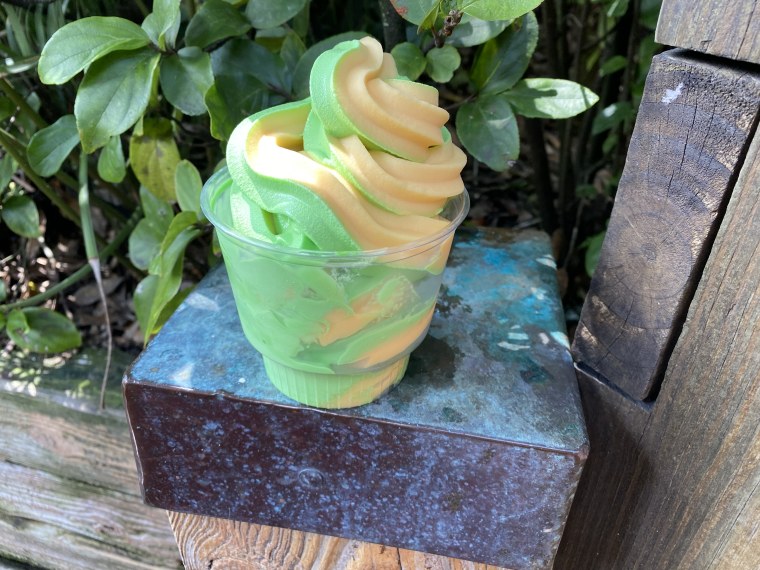 Vanilla ice cream gets some dino-green coloring in this special Dole Whip.