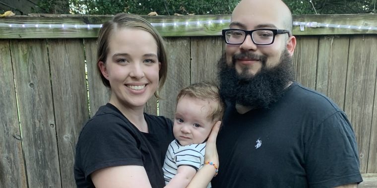 Natalie Wester, her husband, Jose Lopez-Guerrero, and their four-month-old son.