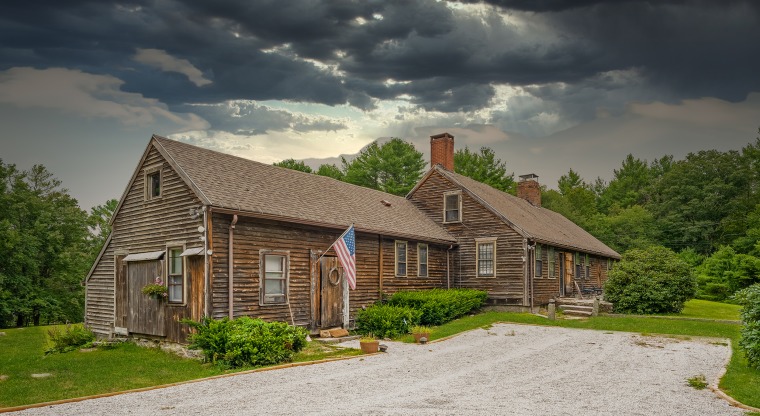 The home is located at 1677 Round Top Road in Burrillville, Rhode Island.