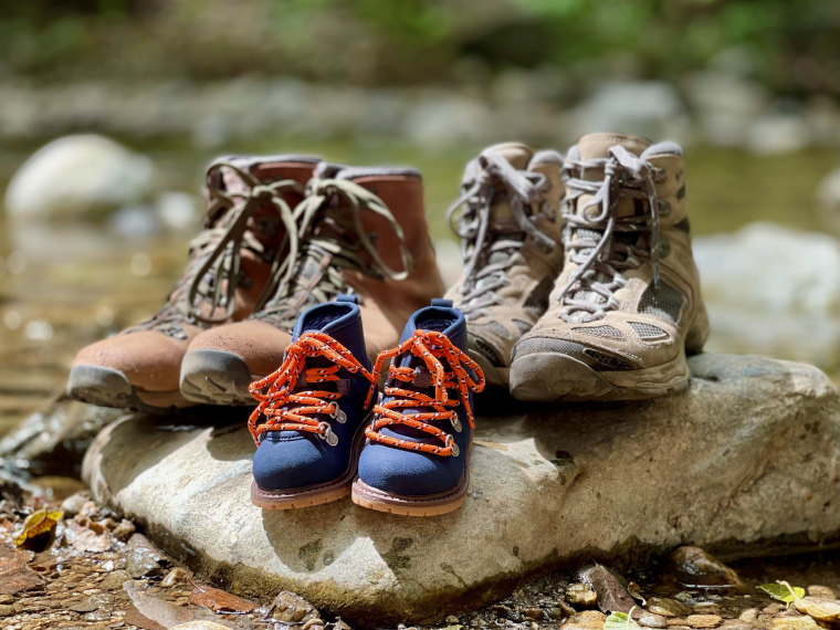 The couple celebrated their pregnancy with a hiking trip. 