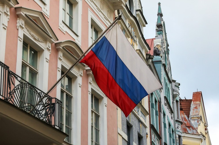 The Russian embassy in Tallinn, Estonia, Feb. 17, 2020.