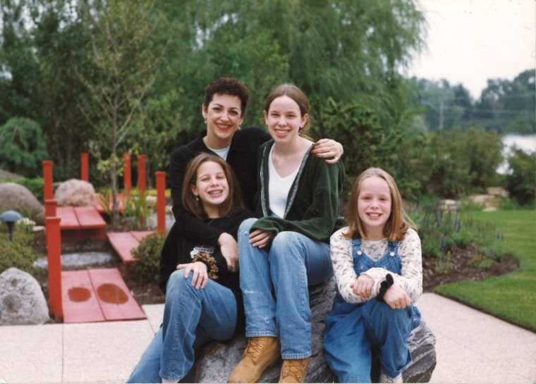 Susan with her three daughters in 1997.