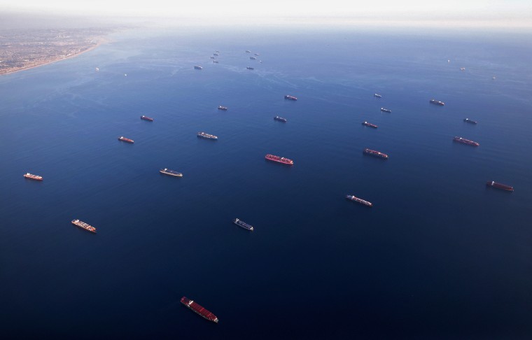 Image: Logjam Of Container Ships Clog Southern California Ports