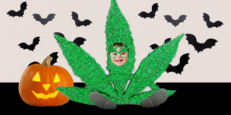 Baby wearing marijuana costume