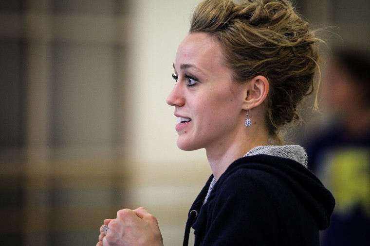 Boston Ballet corps dancer Dusty Button on Aug. 28, 2013, on a piece she choreographed for her world premier.