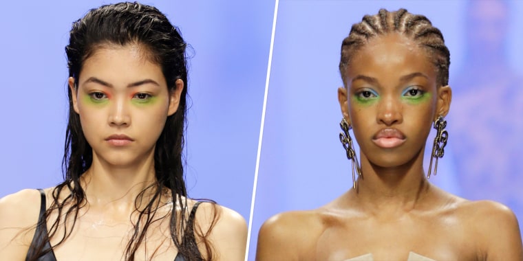 The Del Core fashion show made a splash with bright eye makeup.
