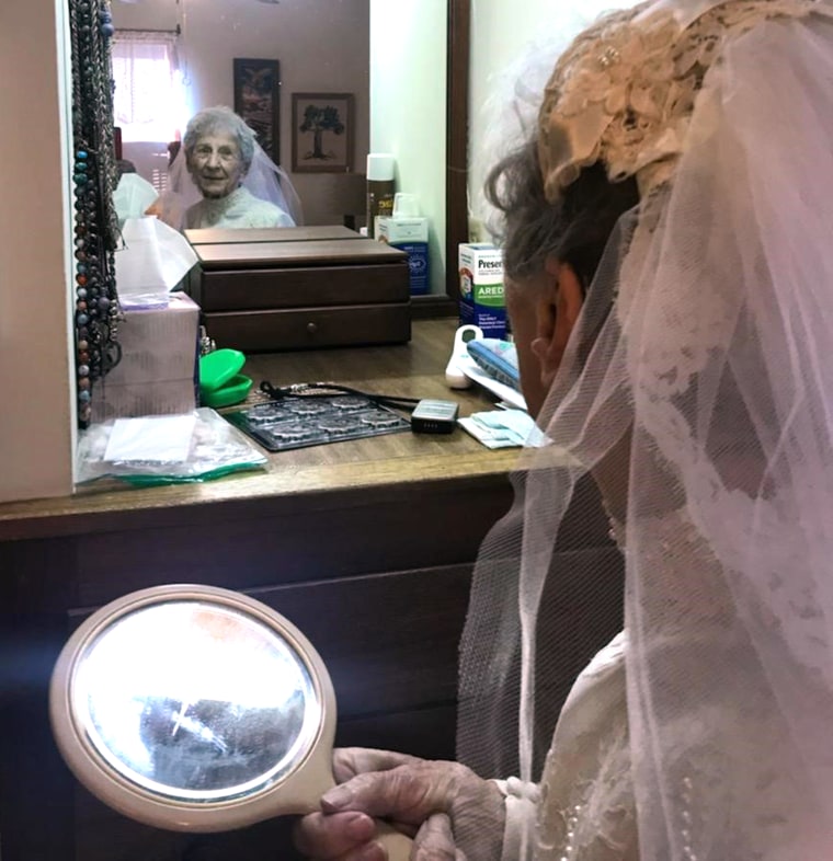 The couple had a "first look" moment when Royce was blindfolded and then saw his bride in her dress. 