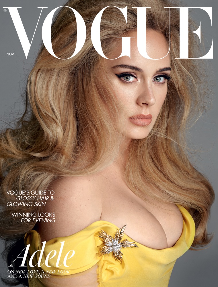 For its November issues, Adele appears on the covers of both American and British Vogues.