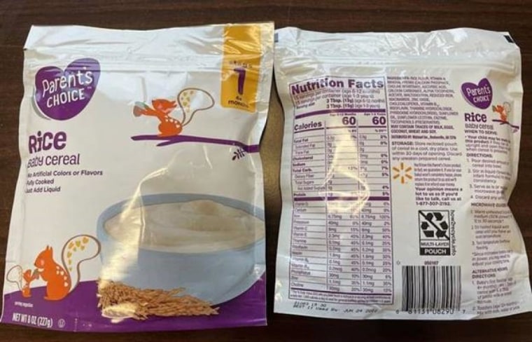 Rice baby cereal sold at Walmart recalled due to arsenic